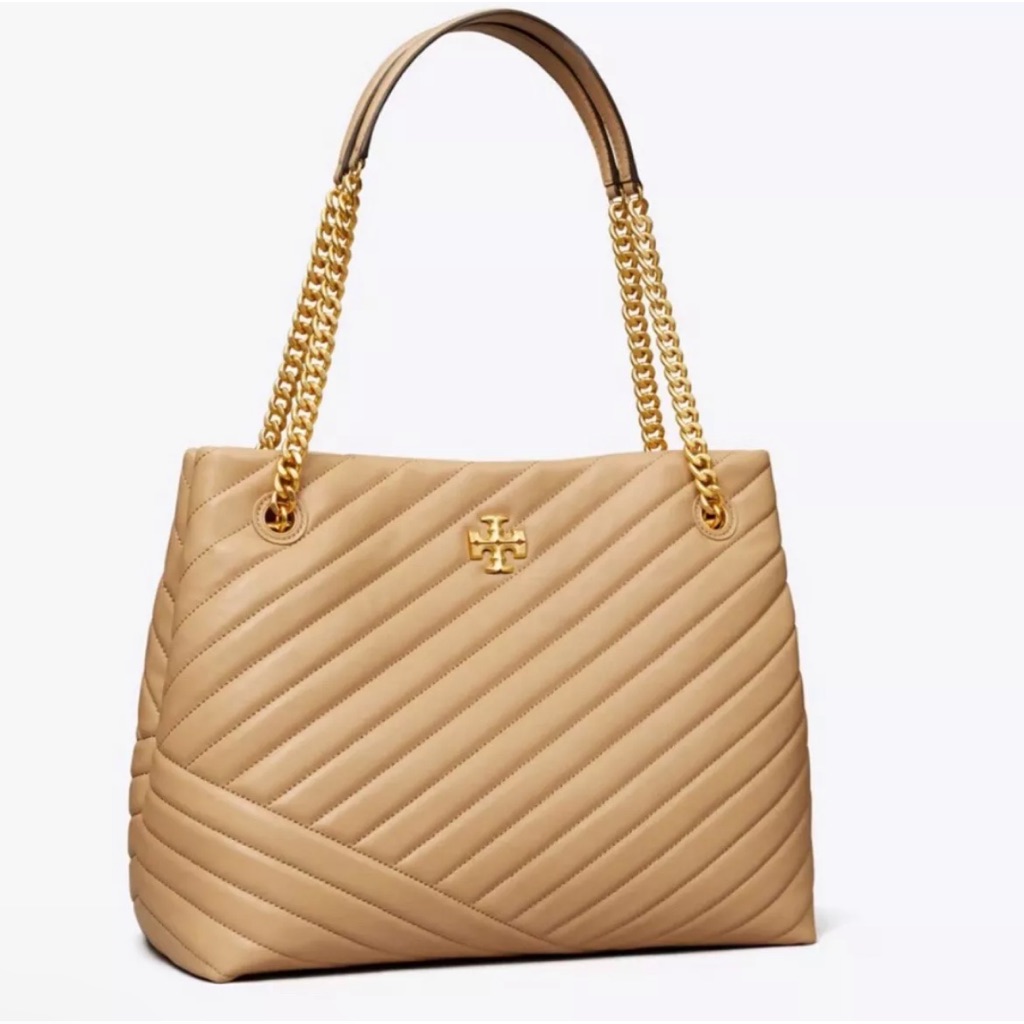 Tory Burch $628 Retail Kira Chevron Leather Tote Euc W/Dust Bag